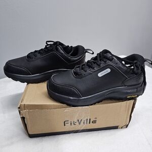 Mens Black Athletic Shoes Size 8 WIDE NEW